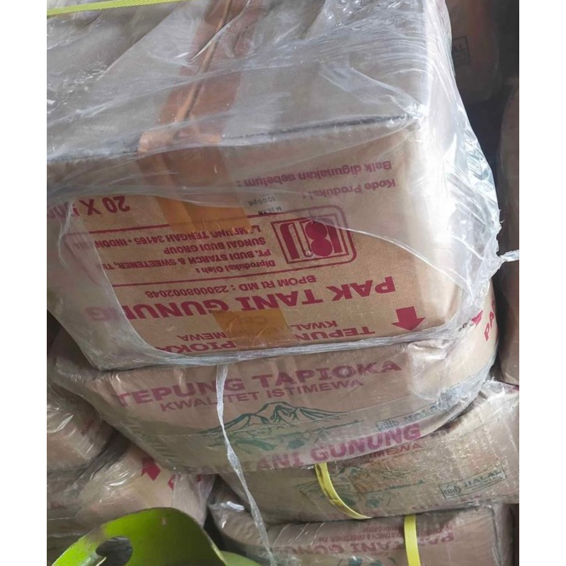 

Tepung Tapioca Cap Pak Tani gunung 1 Dus isi 20 x 500 Gram