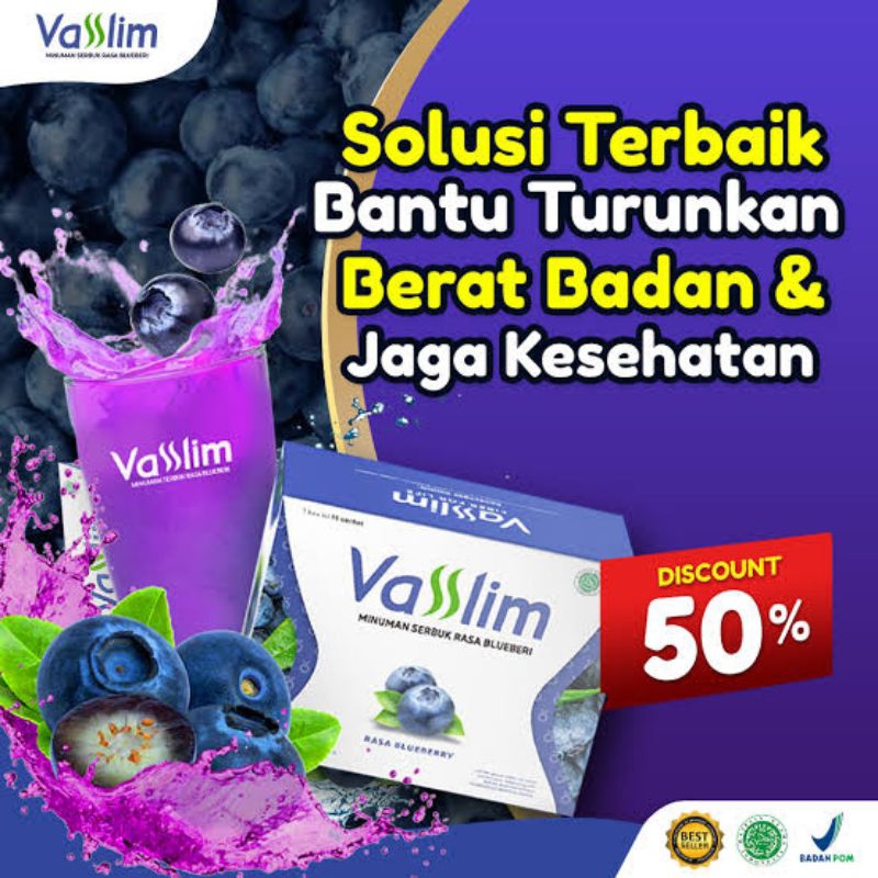 Promo Vasslim fiber drink asli original 1box isi 15 vas slim pelangsing BPOM
