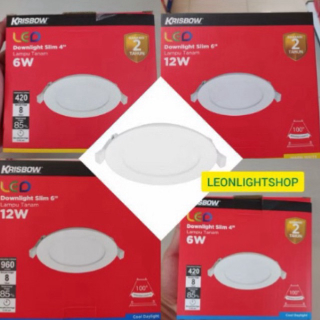 KRISBOW LAMPU DOWNLIGHT INBOW LED 6 DAN 12 WATT PUTIH & KUNING/KRISBOW DOWNLIGHT SLIM INBOW/ACE LAMP