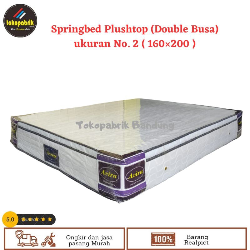 Springbed Plustop Double Busa Ukuran 160x200 minimalis / Kasur Spring Bed Plushtop No 2 Murah Bandun
