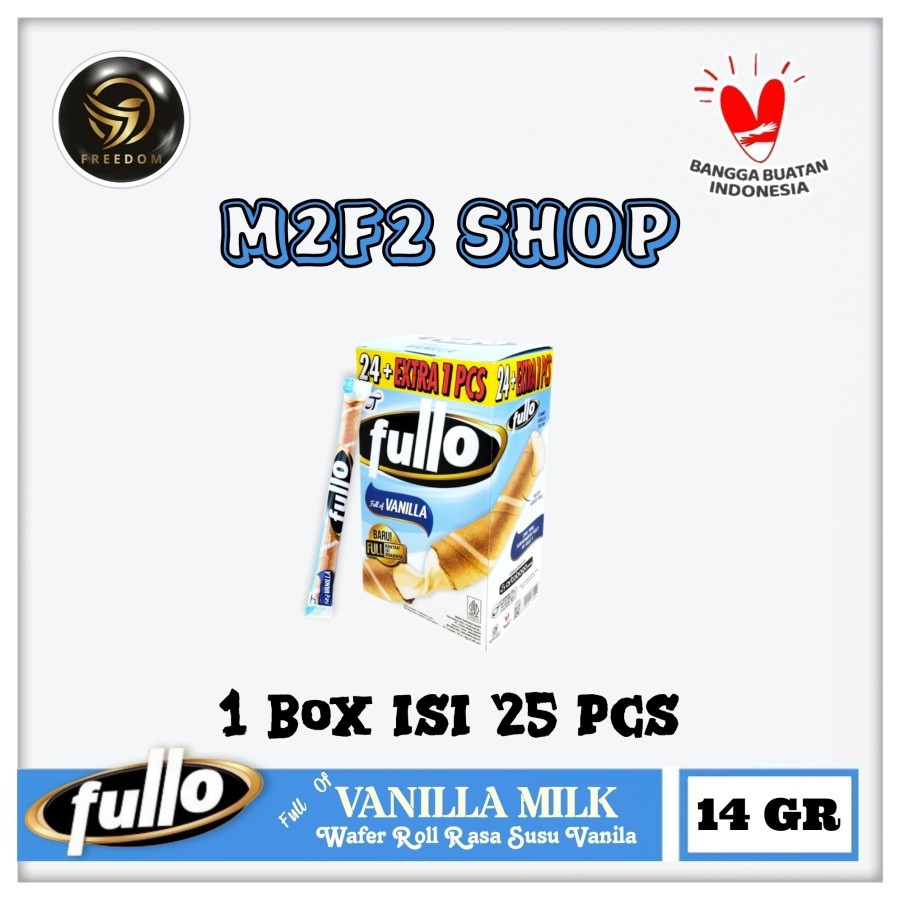 

Fullo Stick Roll Full Of Vanilla Milk | Wafer Stik Krim Rasa Susu Original Vanila - 14 gr (Kemasan 1 Box)