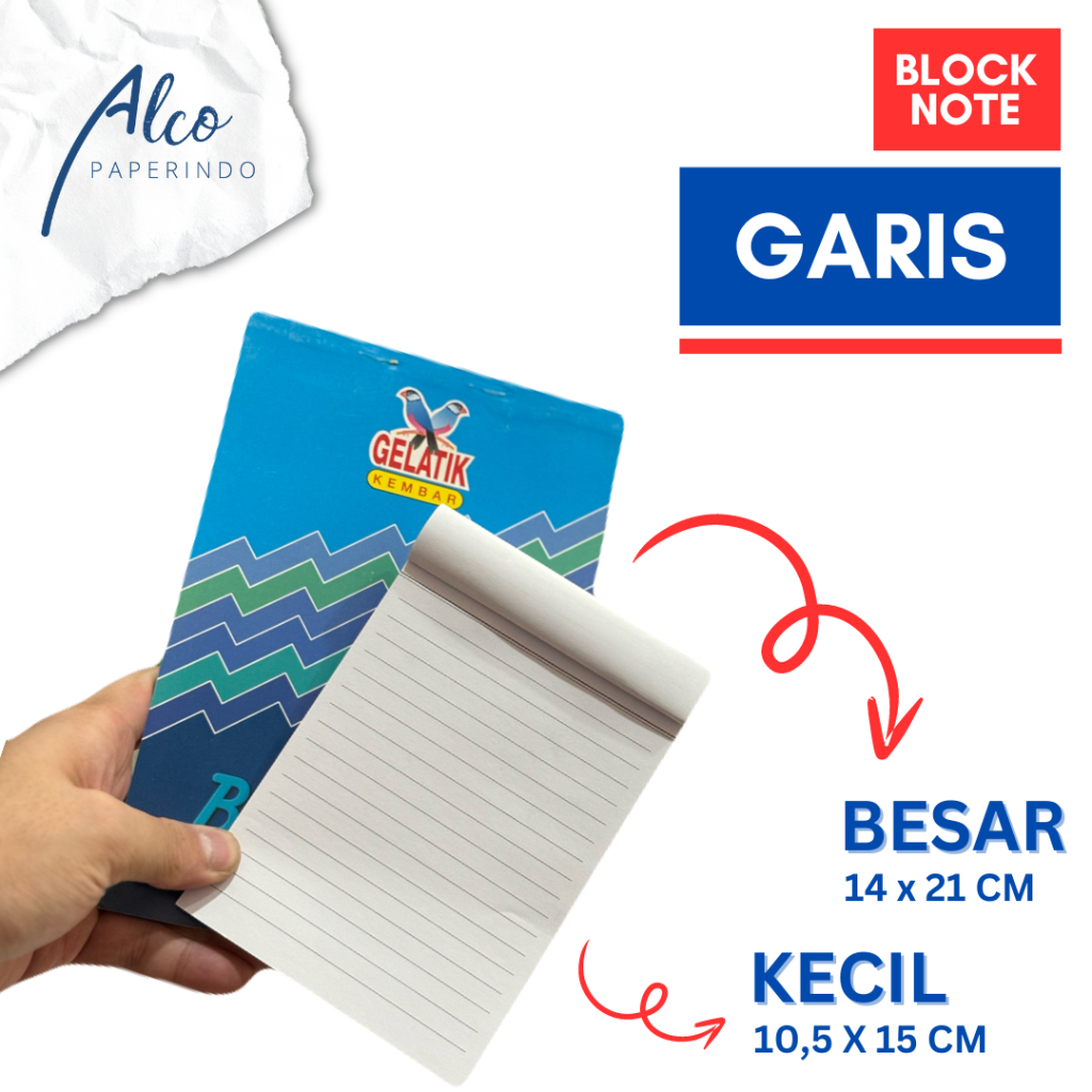 

Block Note Garis Gelatik Kembar Besar & Kecil