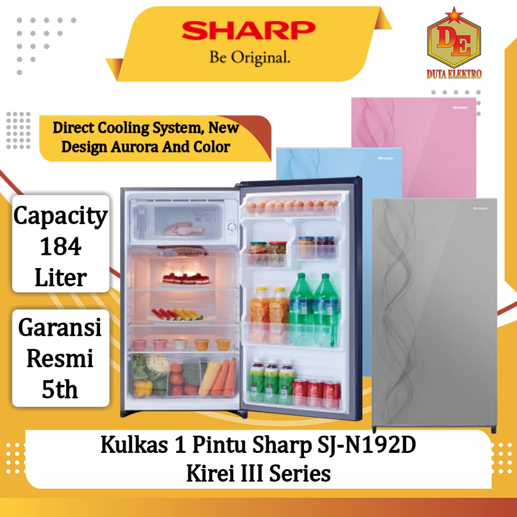 Kulkas 1 Pintu Sharp SJN 192 D Kirei III Series