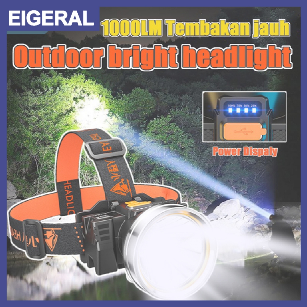 Senter Kepala/Lampu Kepala LED/TERANG BATERAI LITHIUM Headlamp Berkemah/led Senter Berkemah Headlamp