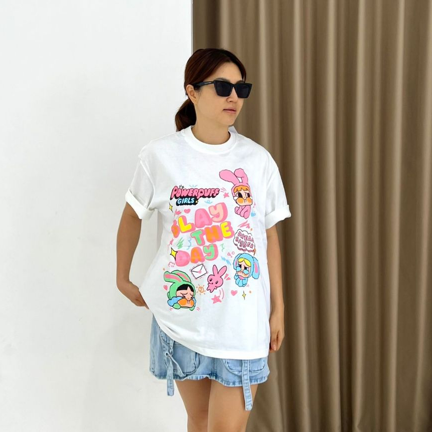 ATASAN WANITA KAOS QCUMBER TEE - POWERPUFF SLAY DAY