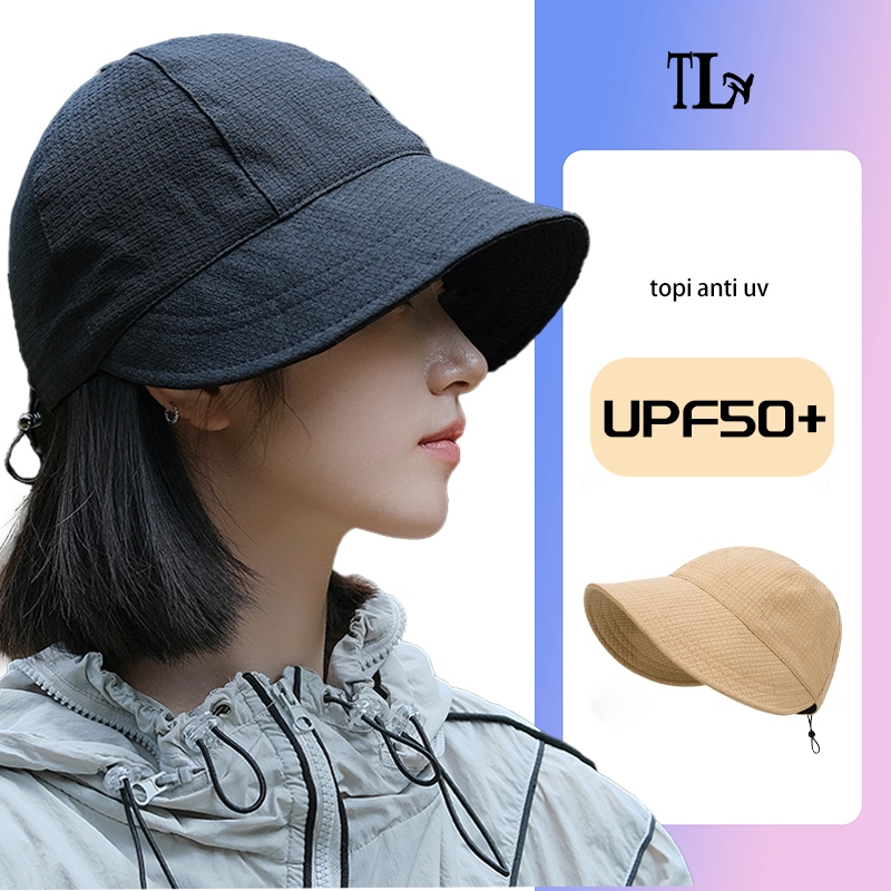 TL topi visor wanita Model yang ditingkatkan topi wanita Dengan tali tahan angin topi baseball impor