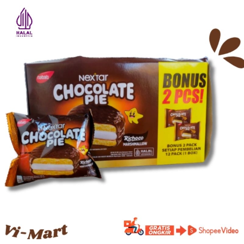 

Nextar Chocopie Chocolate Pie 1 Box isi 12 bungkus free 2 bungkus