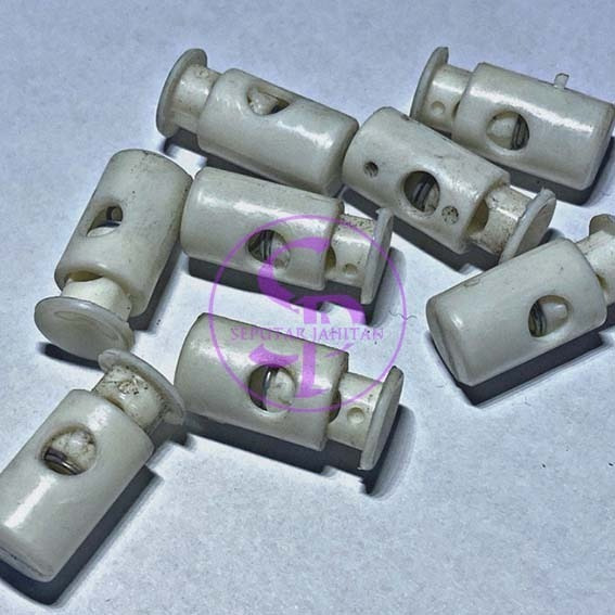 STOPPER UJUNG TALI BULAT PUTIH/PCS