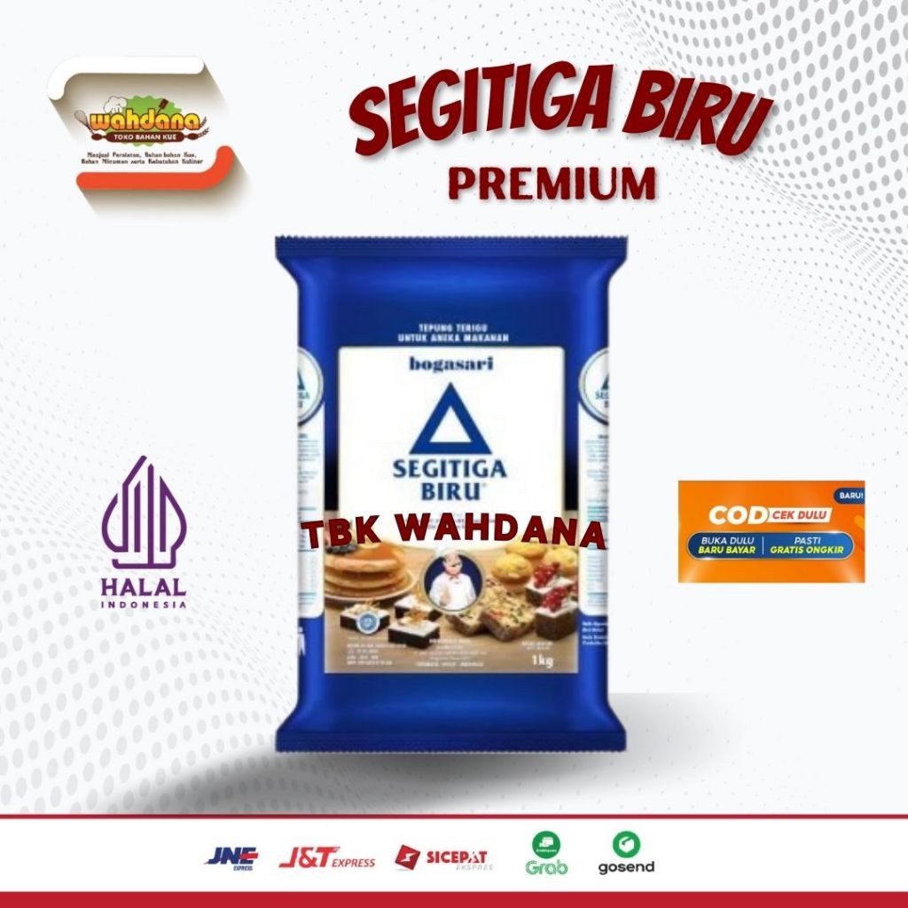 

Tepung Terigu Segitiga Biru Premium Bogasari 1Kg