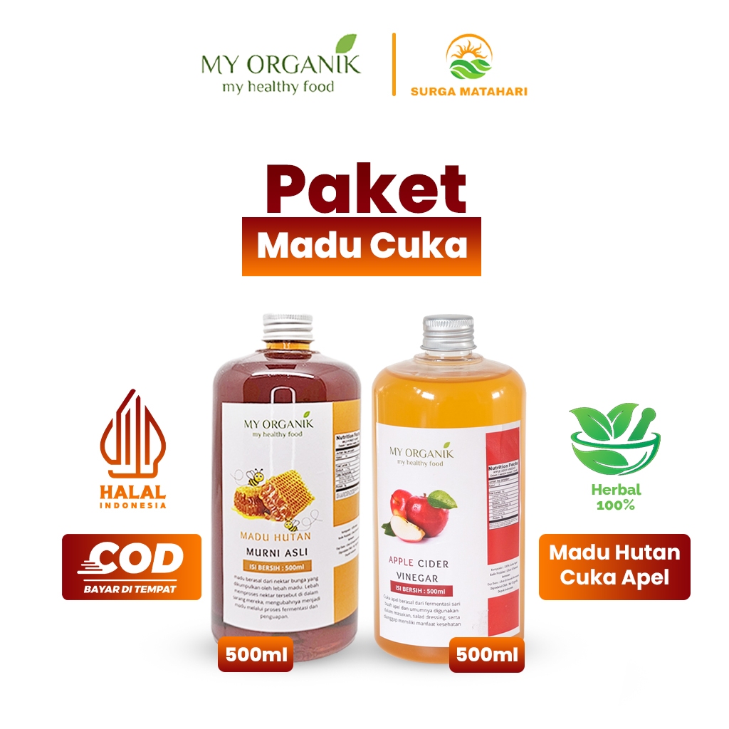 

My Organik Paket Madu Cuka Apel Apple Cider With Mother Murni 500 ML Madu Hutan Murni 500 ML