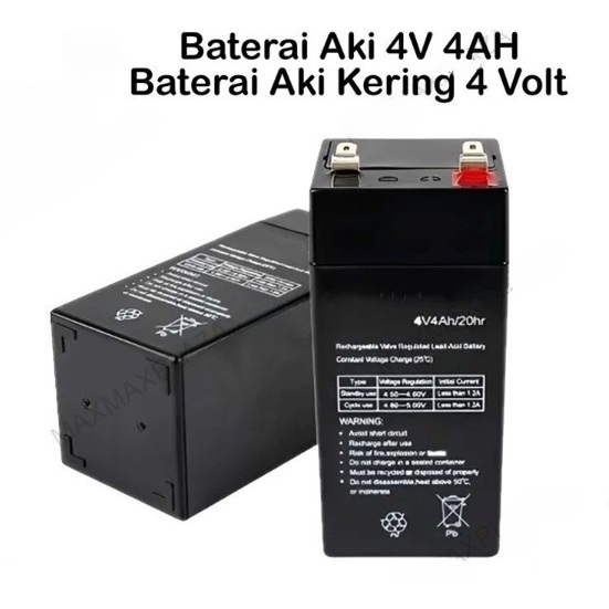 Baterai Aki Kering 4V/4Ah Aki Baterai 4V 4,0Ah Aki Batere Accu Battery UPS 4 Volt Baterai Timbangan