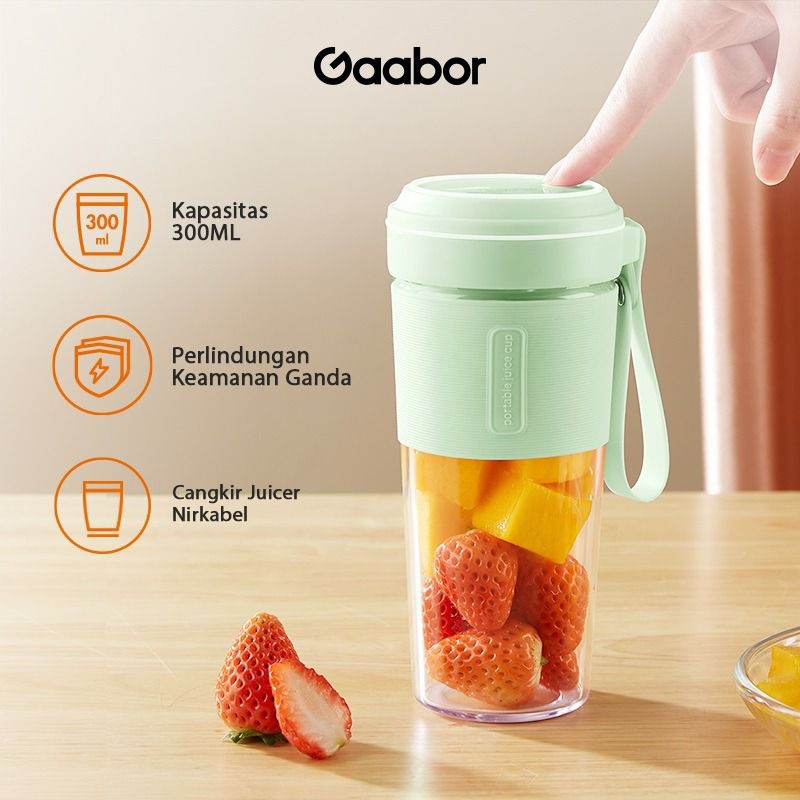 BLENDER PORTABLE MINI RECHARGER / JUICER PORTABLE HIJAU PINK- GAABOR FP3E-GN01A