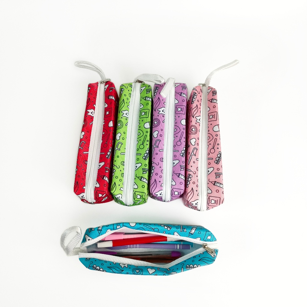 

Pencil case motif gigi lucu sovenir kotak pensil dokter gigi