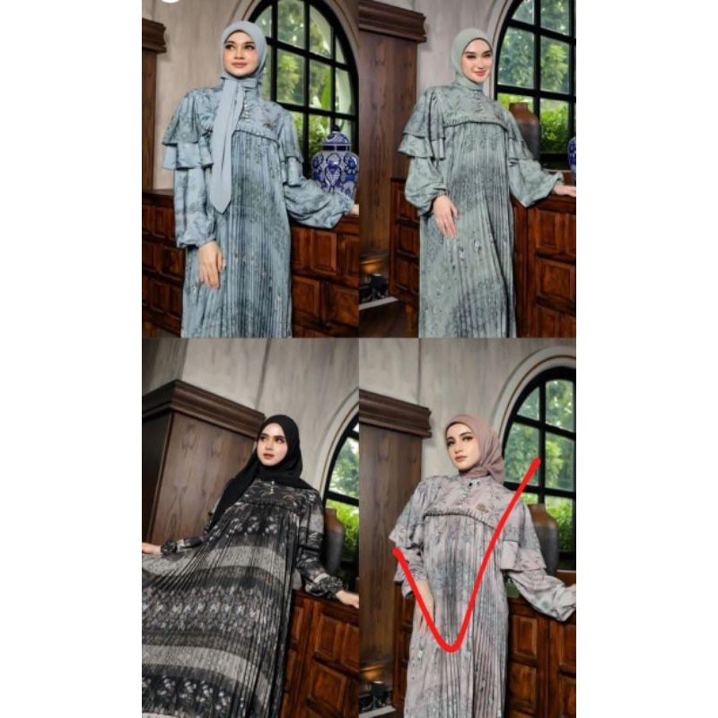 GAMIS SET HIJAB PLISKET SHELLASAUKIA