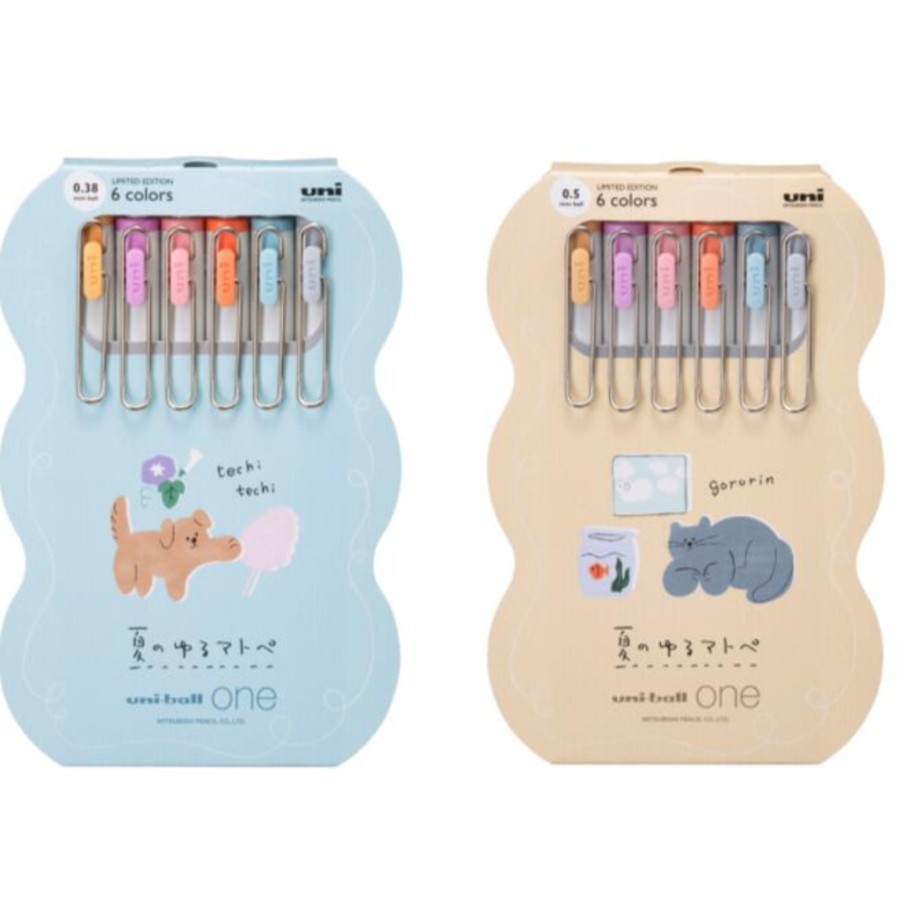 

Uni UniBall One Summer Yuru Matope Set of 6 Gel Ink Pen 0.38mm 0.5mm Limited Edition