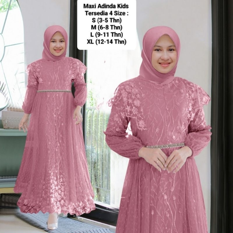 Maxi Adinda gamis anak 3-14 tahun gamis anak gamis anak baju muslim anak perempuan gamis brukat anak