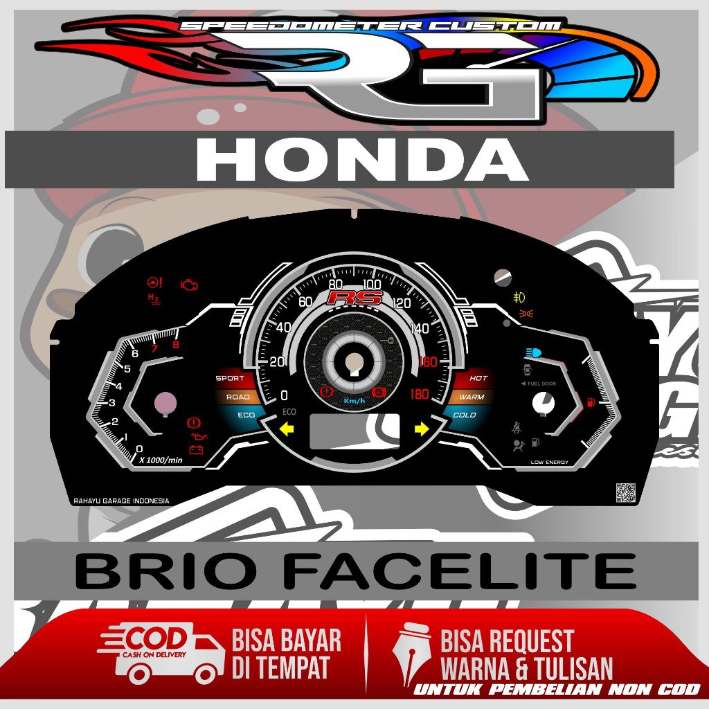 PAPAN SPEEDOMETER CUSTOM HONDA BRIO & MOBILIO FACELITE