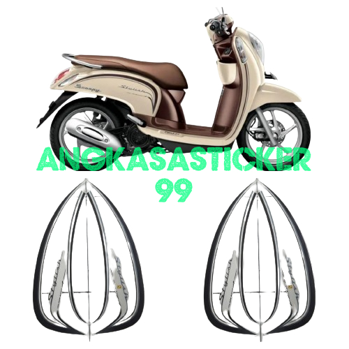 sticker striping body motor honda scoopy stylish 2016 cream