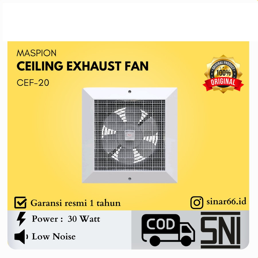 Exhaust Fan Plafon 8 inch Maspion CEF 20 Heksos Hexos 8inch