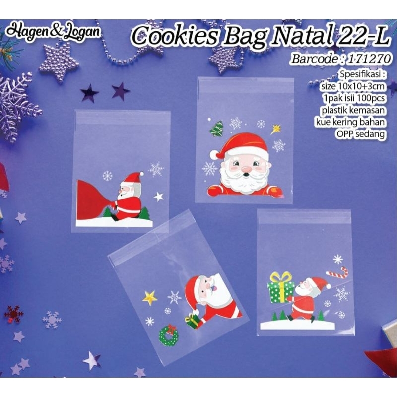 

COOKIES BAG OPP MOTIF NATAL/XMAS/MERRY CHRISTMAS