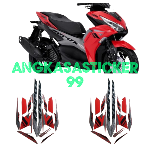 sticker striping motor aerox 2021 2022 merah