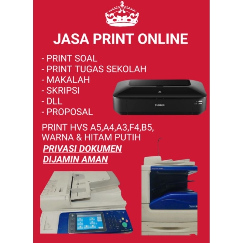 

PRINT CEPAT MURAH A4,F4 HITAM PUTIH / WARNA