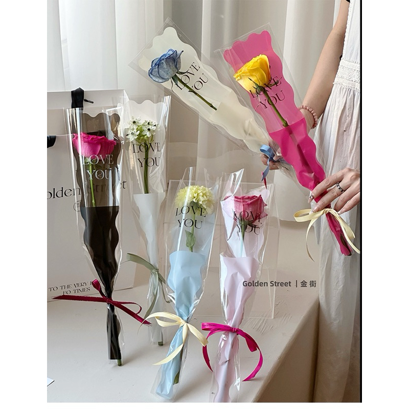 

(MIN2) 10PCS SINGLE ROSE WRAP MERMAID RAINBOW, kertas bunga single warna termurah