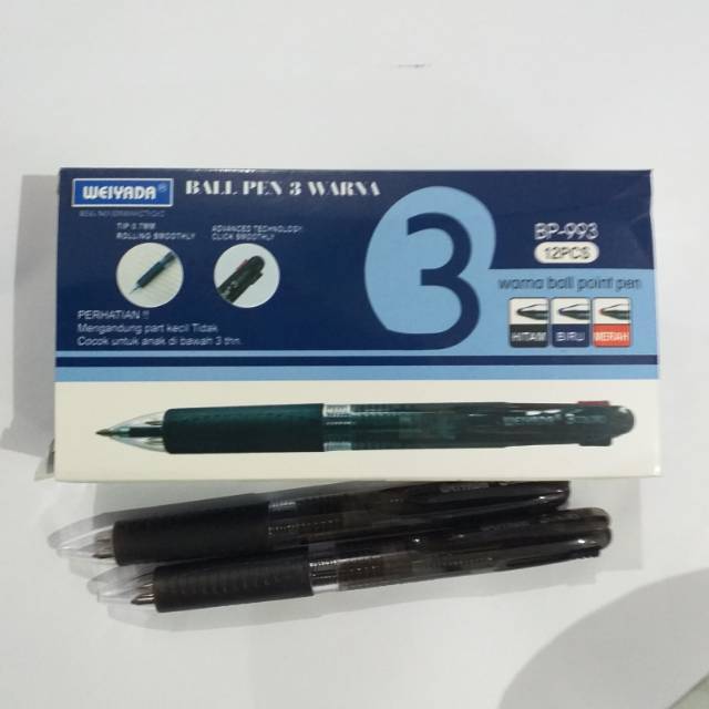 

Weiyada 3 warna pulpen Bp-993 / Bolpaint 3 in 1 / Pcs