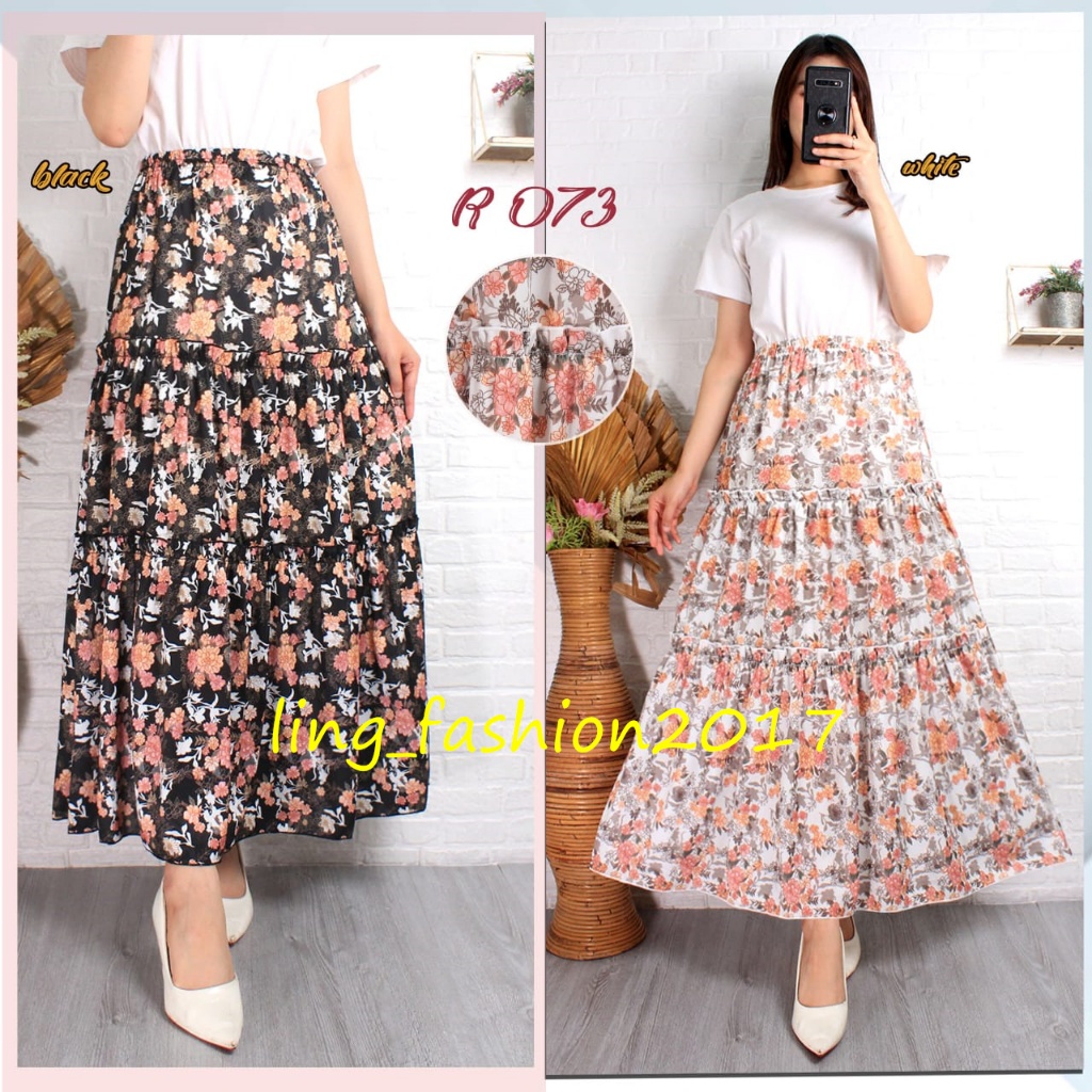 Value Pack Rok Wanita Korean Style Panjang/ Rok Susun Payung Panjang Wanita Korean Style/ Rok