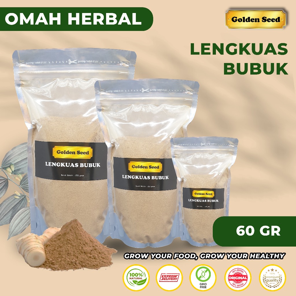 

LAOS BUBUK MURNI 60 GRAM / LENGKUAS BUBUK ASLI 60GR / BUBUK LENGKUAS LOKAL TANPA CAMPURAN 60 GR