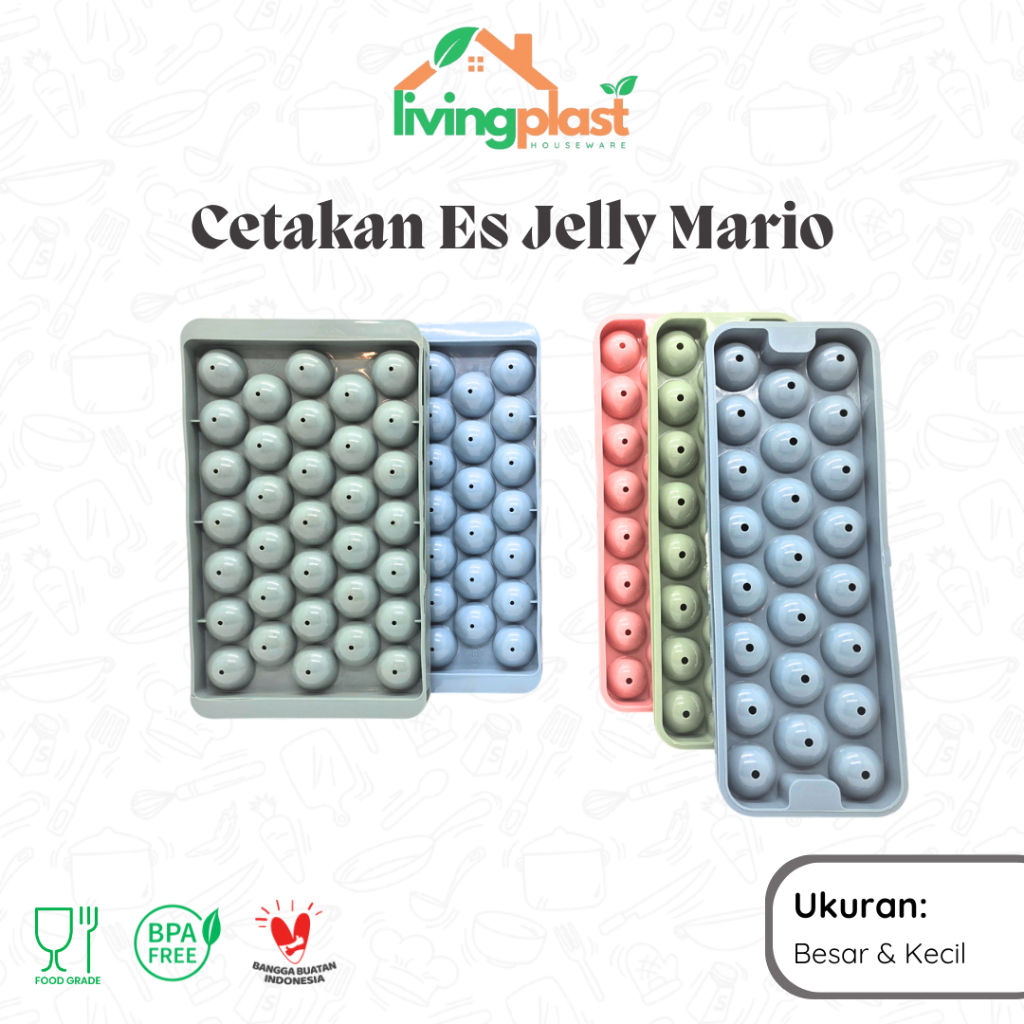 Cetakan Es Jelly Mario / Cetakan Es Batu Bulat / Cetakan Jelly Bulat / Cetakan Bulat Kecil / Cetakan