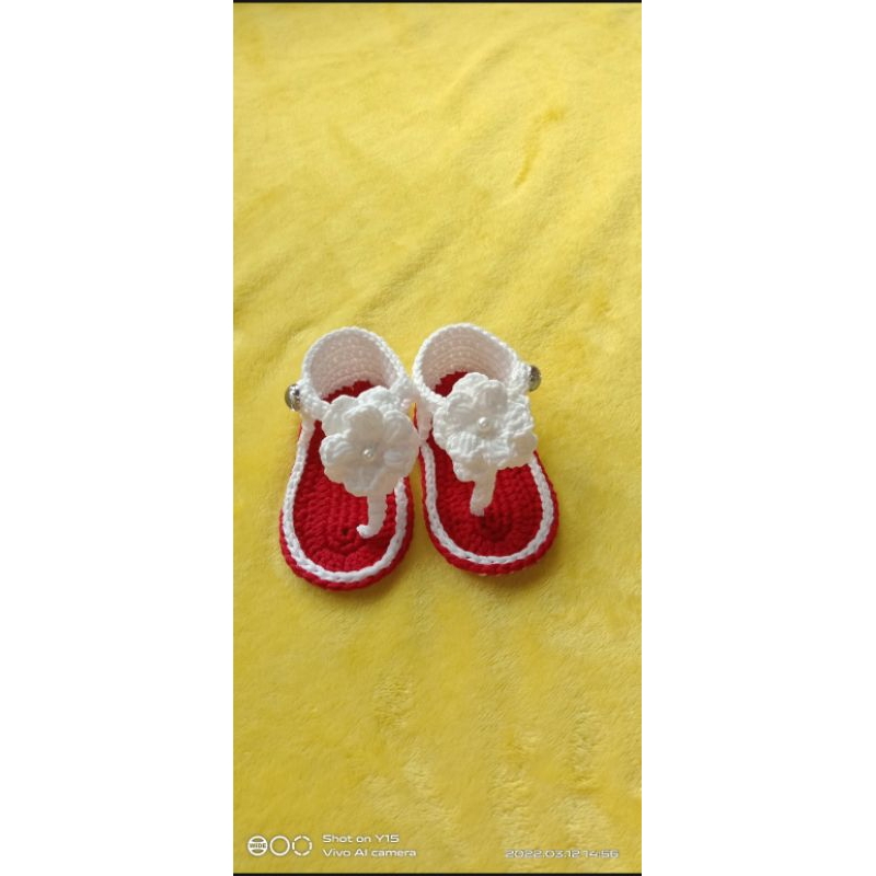 sepatu rajut bayi perempuan, sendal rajut bayi perempuan, sepatu bayi perempuan