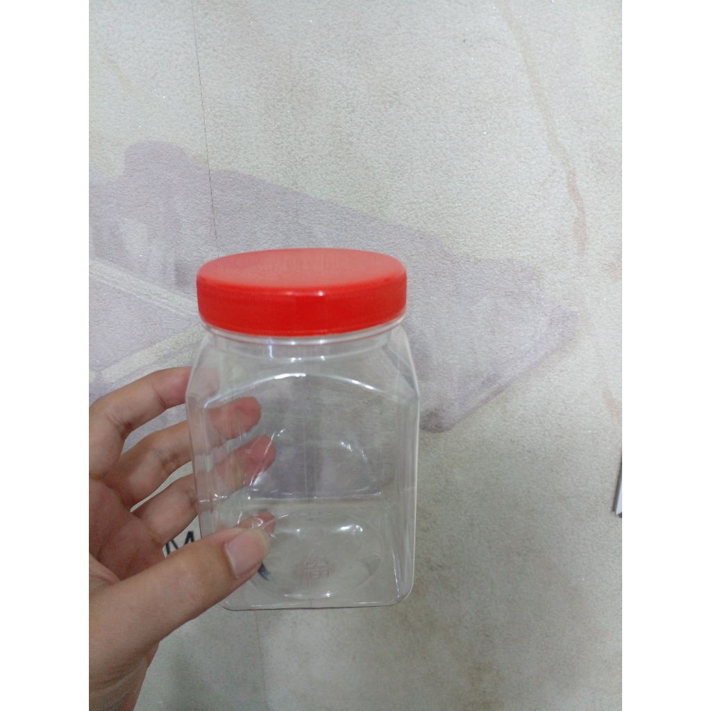 Toples Kotak 350ml / Toples Plastik 350 ml / Toples Bawang / Toples Jar Cookies / Toples Coklat