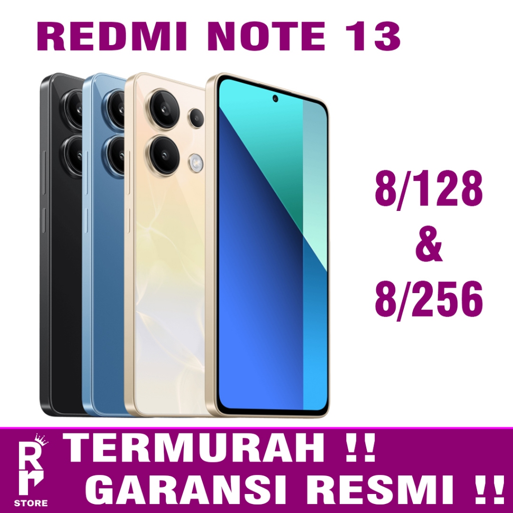 Xiaomi Redmi Note 13 (8GB/128GB) | (8GB/256GB) | Layar 120 Hz FHD+ AMOLED Tiga kamera 108 MP Proseso