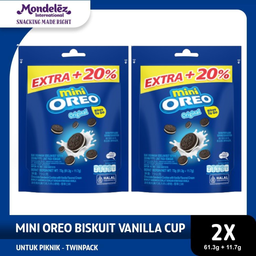 

Oreo Mini Biskuit Vanilla 61.3gr Untuk Traveling - twinpack