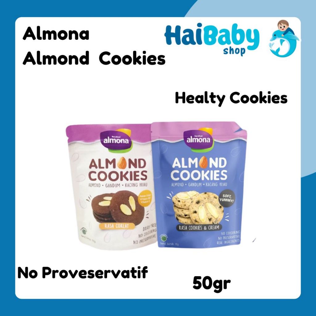 Almona Almond Cookies (Cemilan Ibu Hamil & Menyusui / Kukis Almond Cemilan Sehat)
