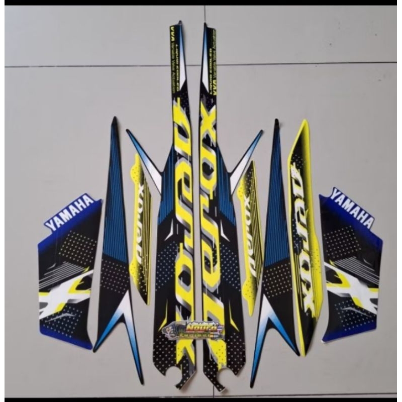 stiker striping aerox 155 2022 2023 kuning biru kualitas terbaik