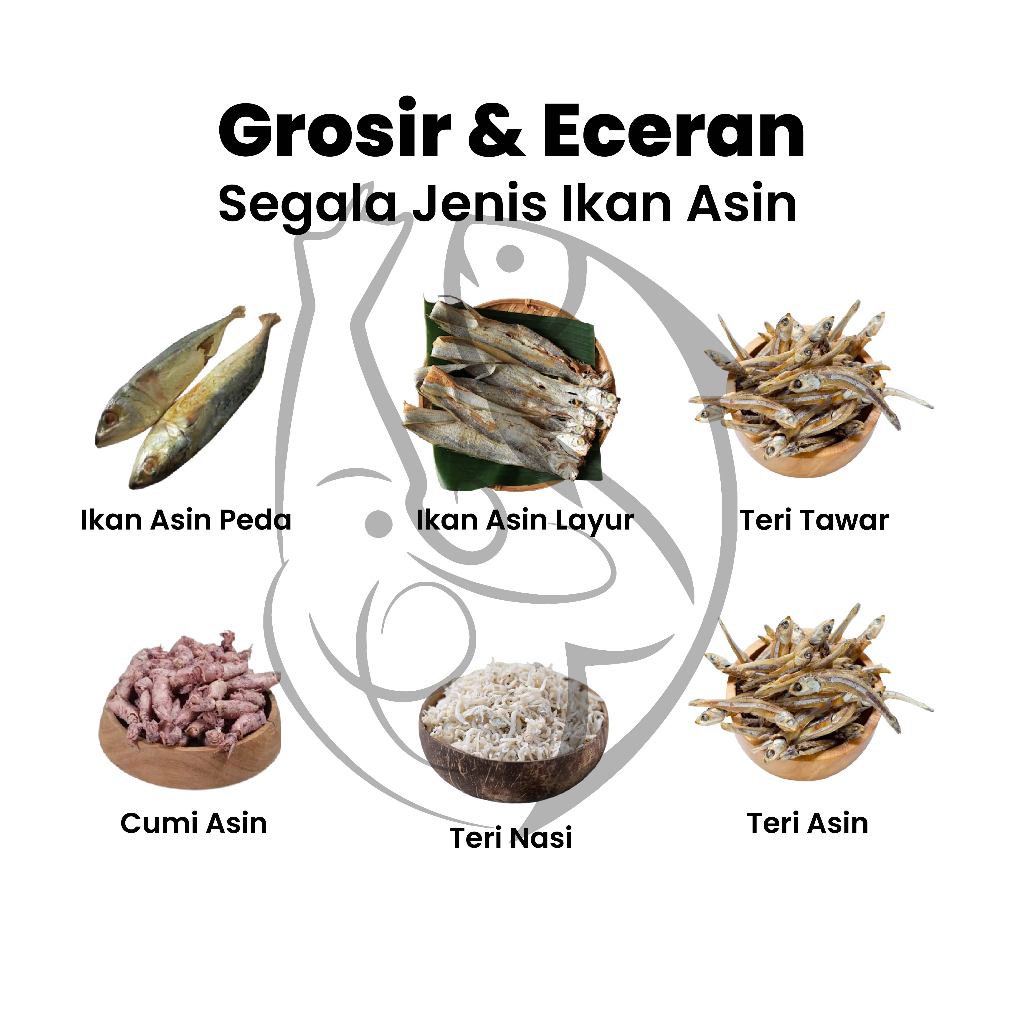 

Ikan Asin Komplit Grosir: Cumi, Teri, Nasi, Peda, Layur Kering Berkualitas