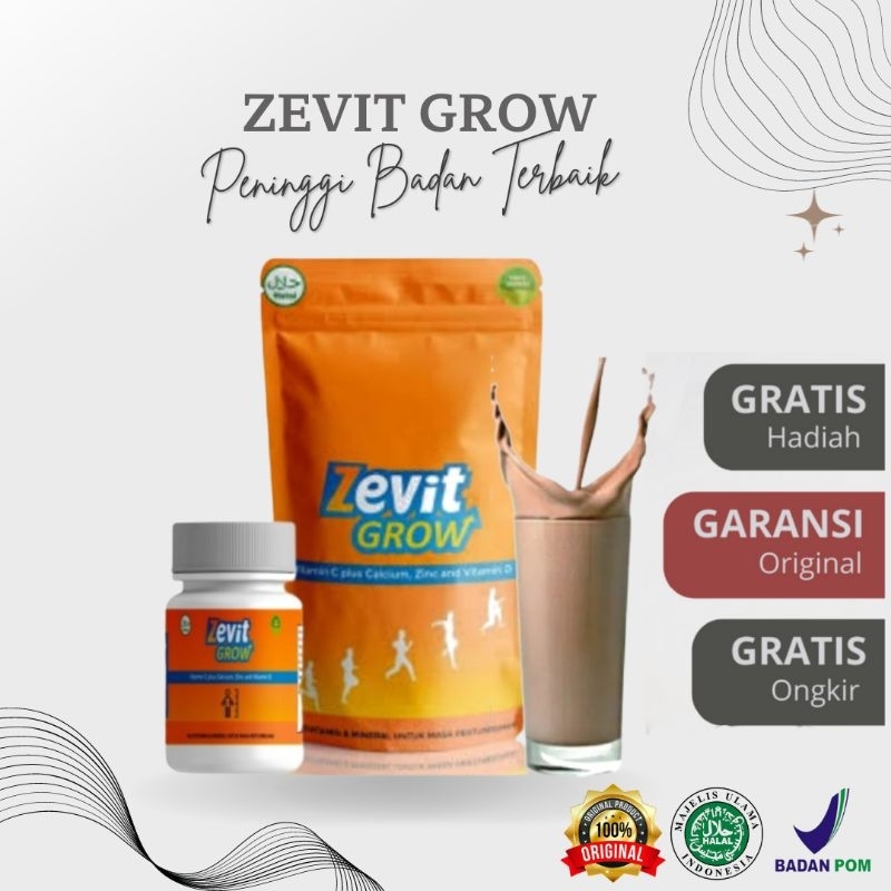 

Zevit Grow Peninggi Badan Terlaris Kapsul/Susu penambah Tinggi Badan