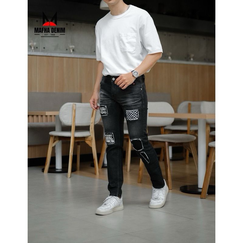 Celana jeans Sbk RUCAS"ctr Premium Black jazz RUCAS