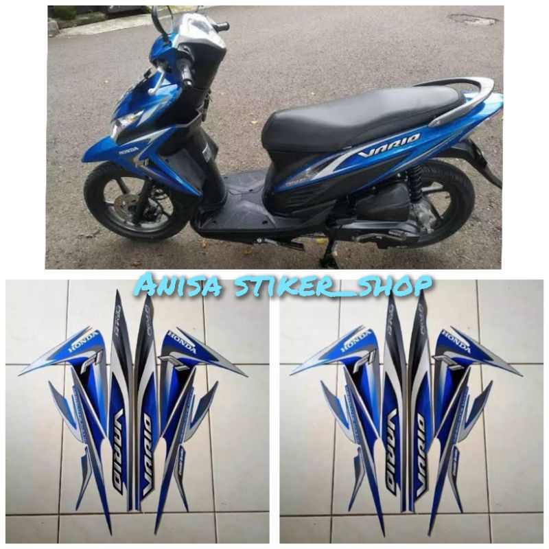 STRIPING STIKER POLET LIS BODY MOTOR VARIO 110 FI 2014 BIRU FULL BODY