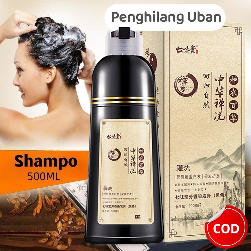 Original Zein Shampo 500ml (Hitam) - Shampo Penghitam Rambut Penghilang Uban Sekali Keramas Ampuh