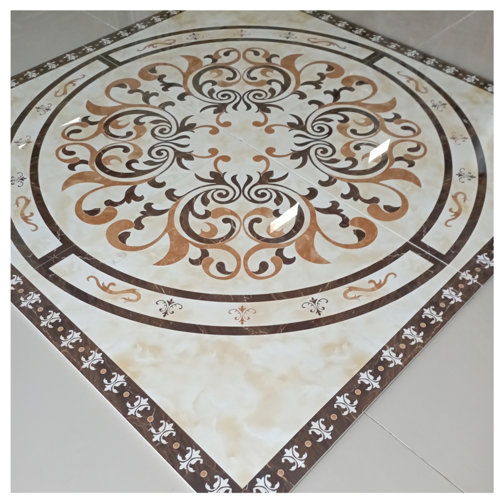 Granit Pola Decor 160x160 Motif Kembang Setaman Glaze Polished Original Granite Tile