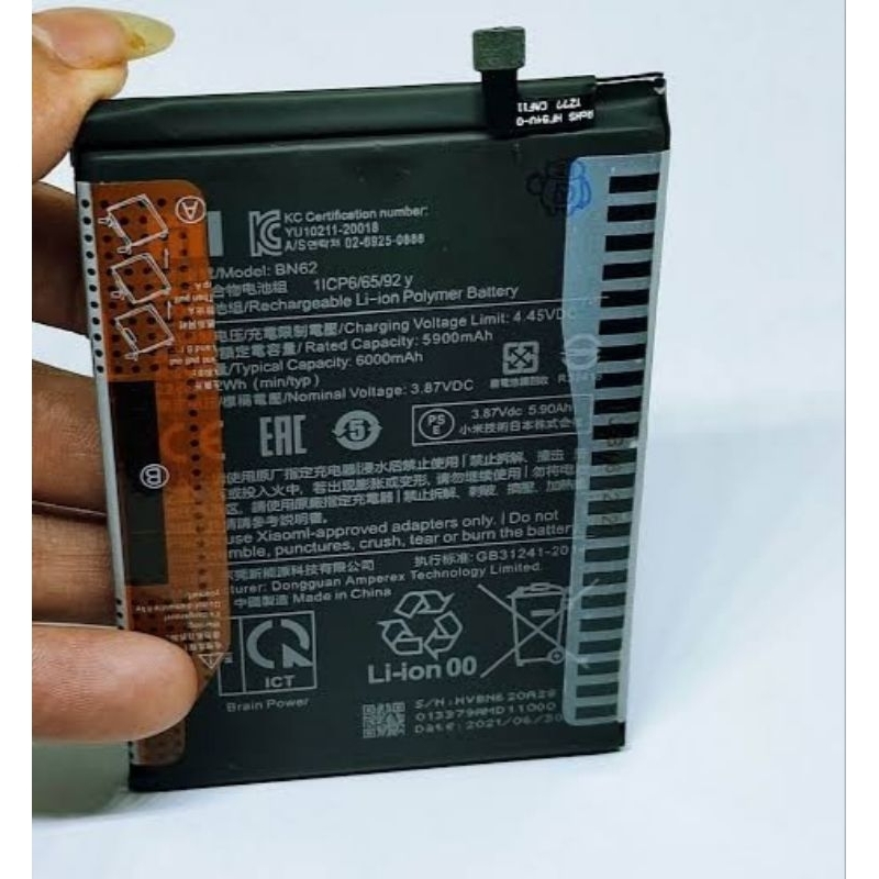 baterai batre poco m3 & redmi 9T bn62 6000mah original copotan