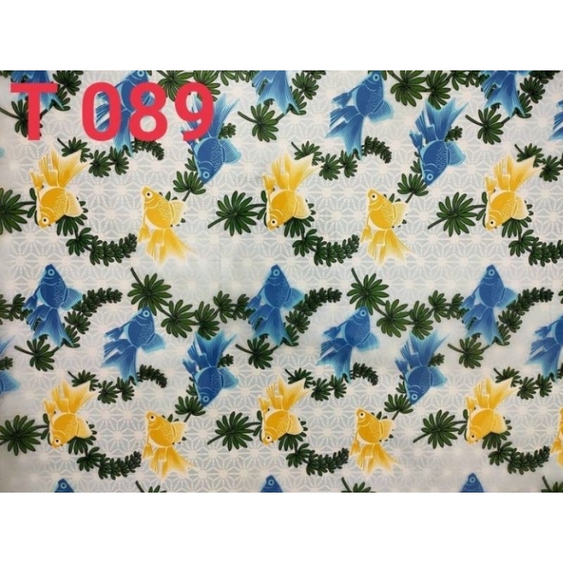 stiker kaca motif ikan biru kuning