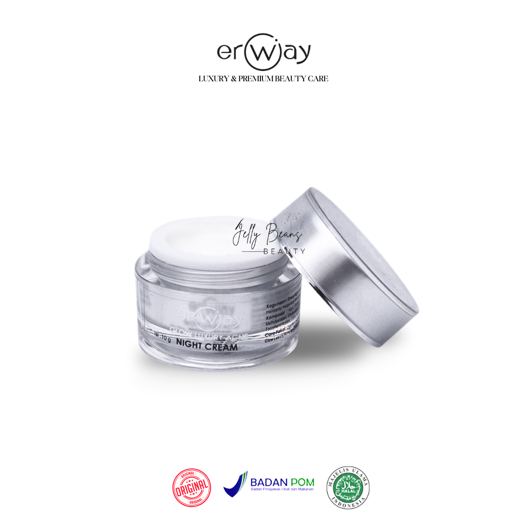 Jellybeans | Erway Night Cream Glow Luxury Acne BPOM 10gr