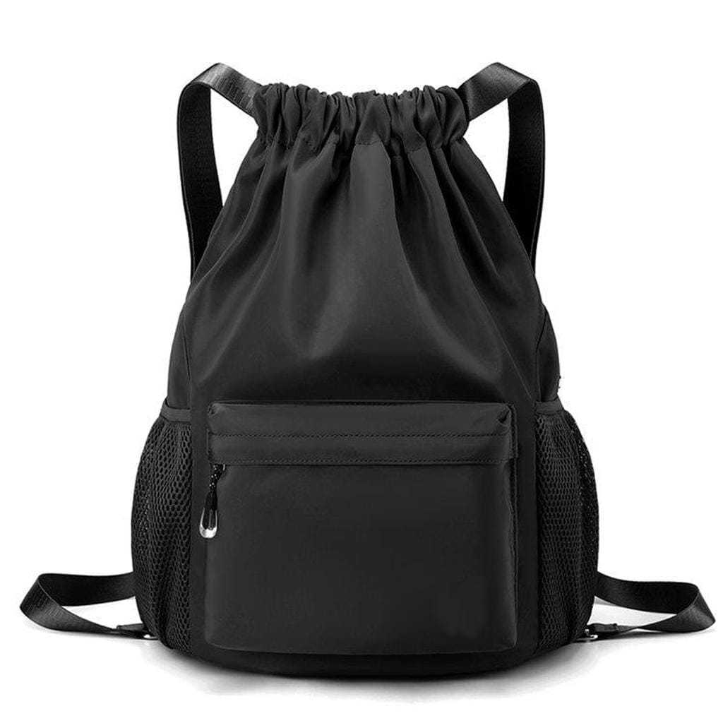 Tas Serut Pria Wanita Unisex Model Polos Hitam Original Tas Futsal Anti Air