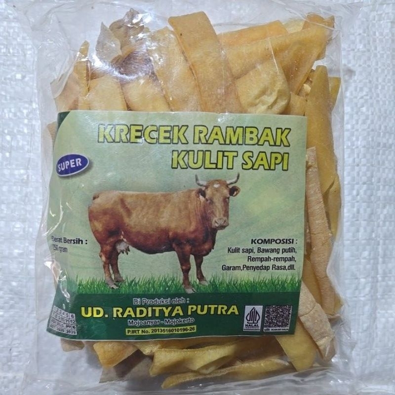 

Kerupuk rambak sapi mentah krecek kulit sapi raditya putra 250g