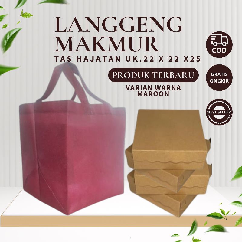 

(1 LUSIN = 12 PCS) GOODIE BAG TAS HAJATAN 22X22 CM TINGGI 28 CM / TAS SPUNBOND / TAS SEMINAR / TAS NASI BOX/ TAS RAMAH LINGKUNGAN / TAS PARCEL