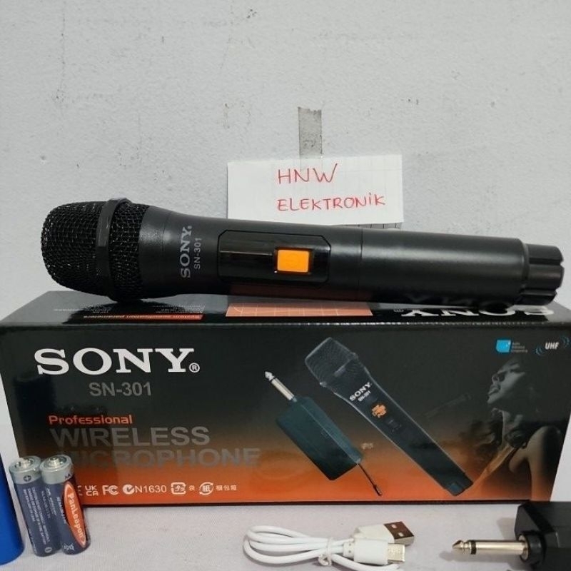 mic wireless microphone Sony 301 murah isi 1 baterai AA